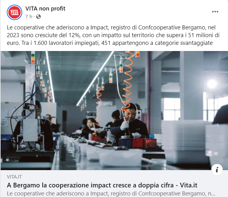 Vita racconta la crescita delle cooperative Impact